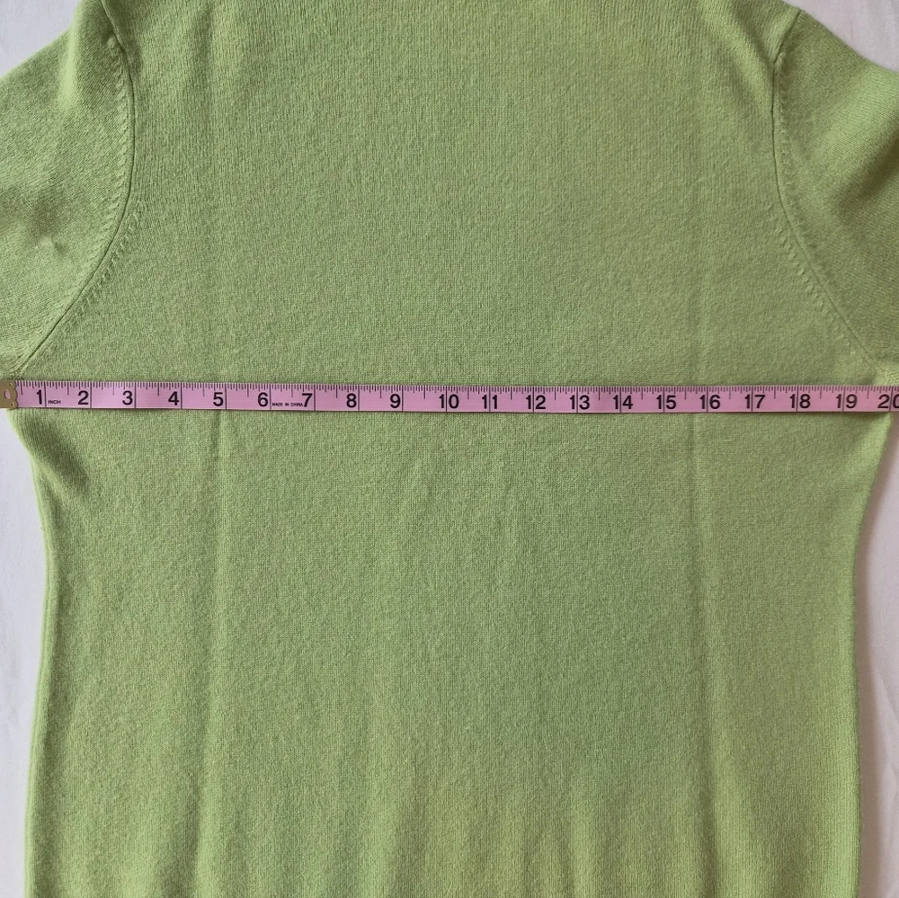 ​Valerie Stevens 2-Ply 100% Cashmere Turtleneck Sweater - Lime Green - Large - Picture 4 of 12